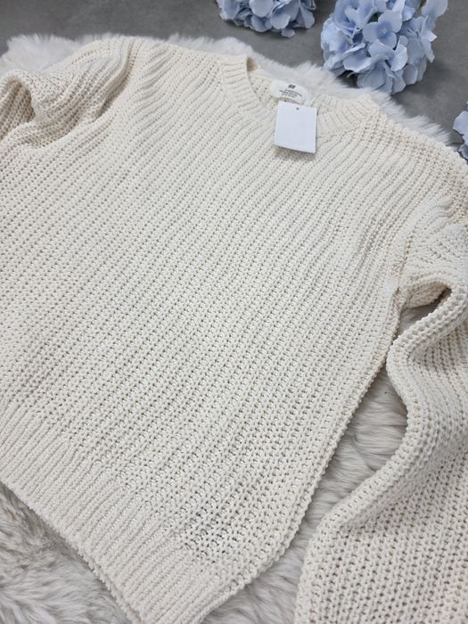 Sweter sweterek beżowy beż kremowy hm H&M 134 140