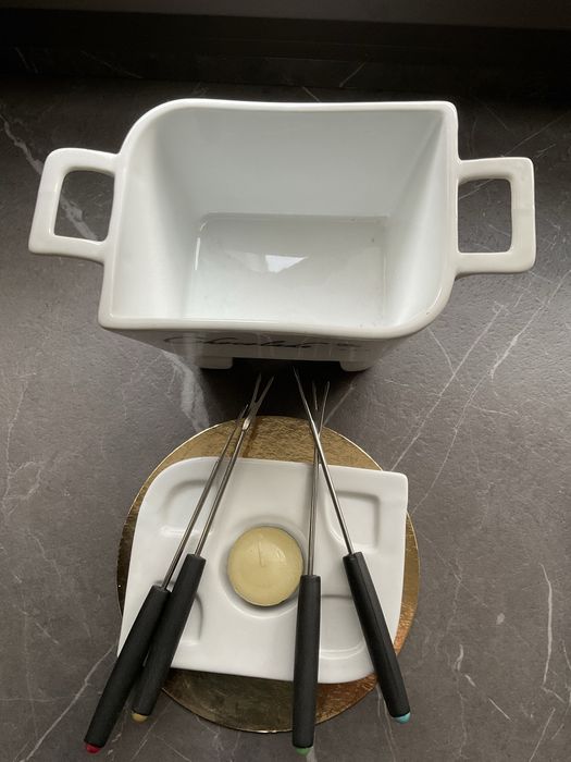 Zestaw do fondue czekoladowego + widelczyki - nowy