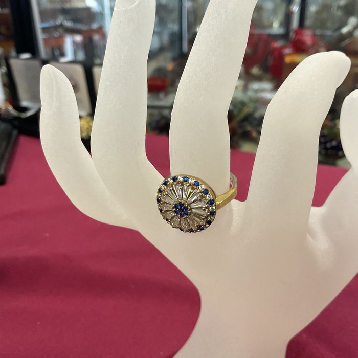 Anel prata 925 com banho de ouro tam.17 mm