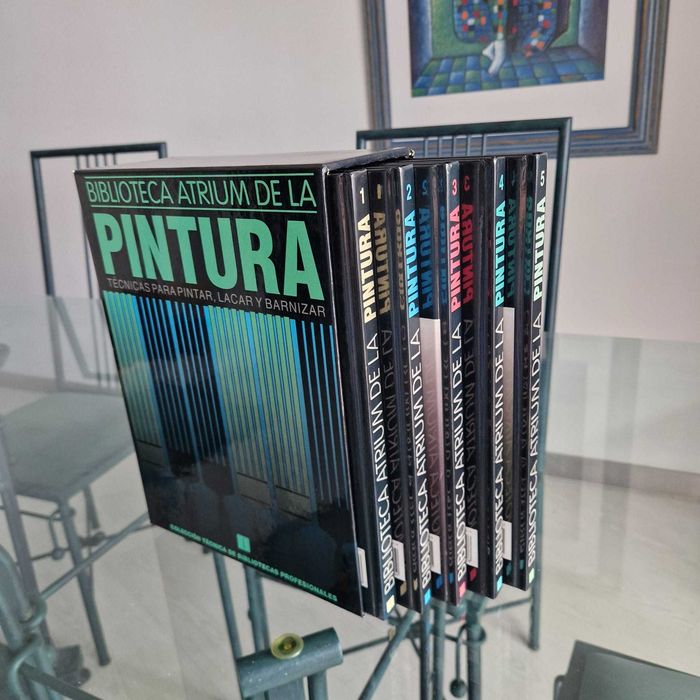 Biblioteca Atrium de la Pintura - Técnicas para Pintar, Lacar y Barnizar - 5 Volumes Completos c/ Caixa (Espanhol)