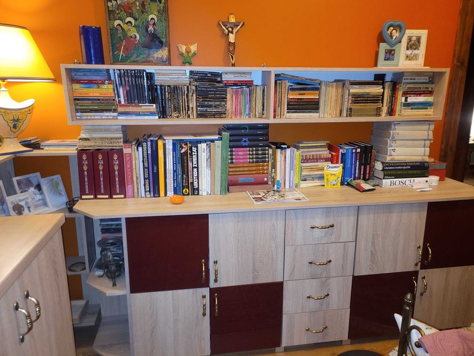 Meblościanka Dąb Sonoma Komplet Możliwość Transportu