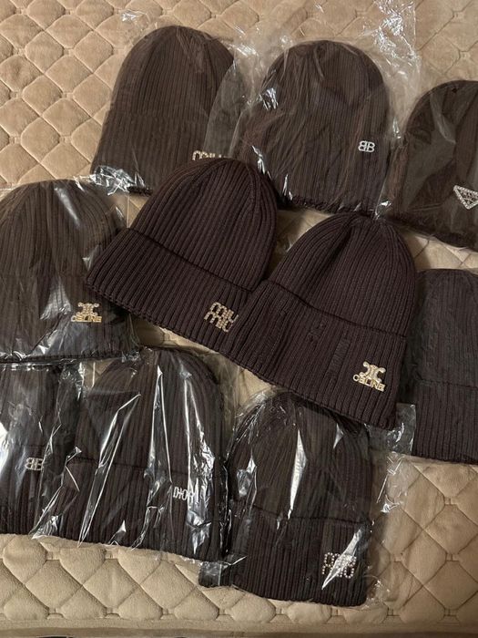 Шапки шіночі коричневі | ангори | фліс | бренд |