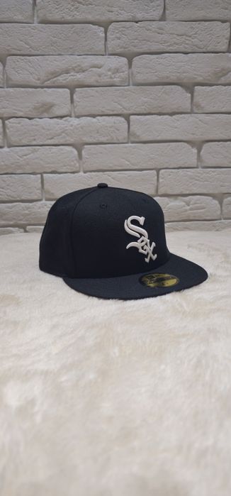 Кепка Chicago White Sox Hat Cap Fitted Mens Black White MLB Base