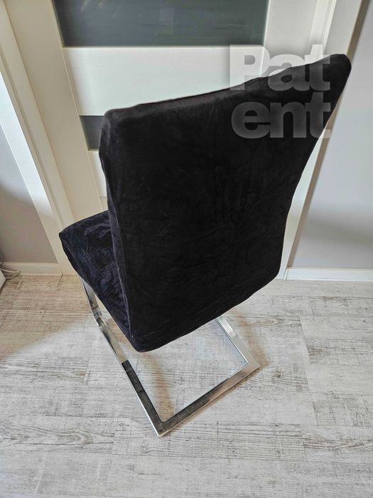 Pokrowce na krzesła welur czarne 6 sztuk