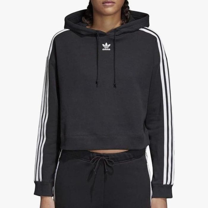 Худи Adidas кроп три полоски