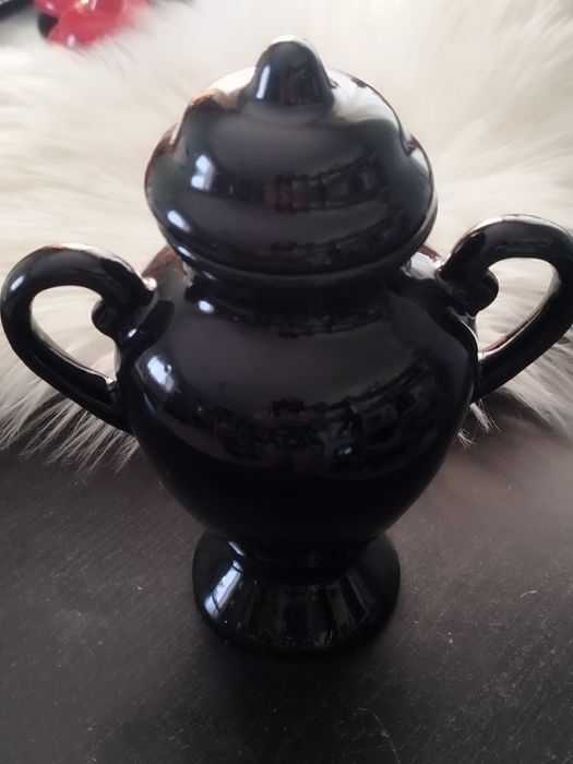 Quartinha preta, Quartinha Exu e Pomba com asa 20cm