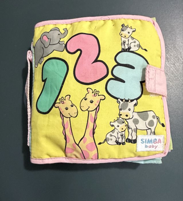 Livro de Pano Sensorial Simba Baby - Números e Animais (Como Novo)