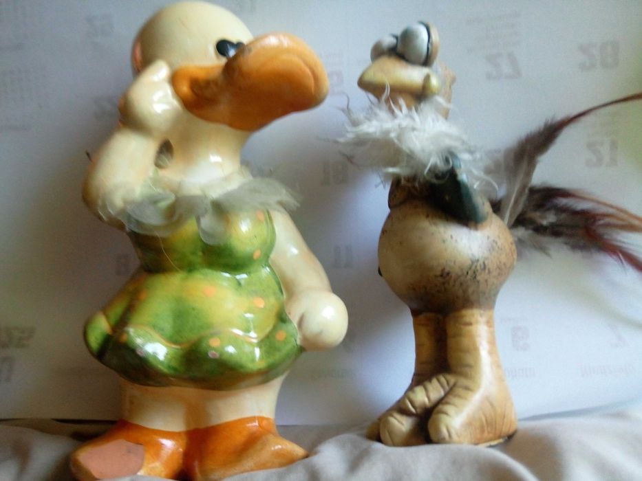 kaczka I koleżanką figurka ceramiczna