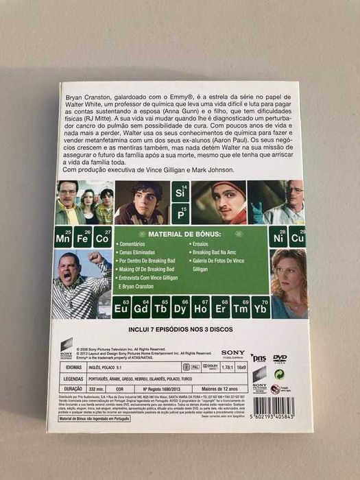 Dvd primeira temporada Breaking Bad
