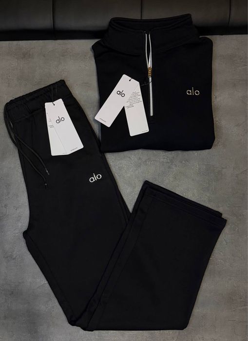 Костюм Alo Yoga преміум комплект штани зіп худі set ало йога 1\4 zip