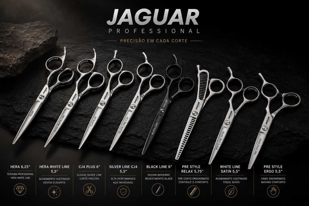 Tesouras Profissionais de Corte e Desbaste da JAGUAR (Vários Modelos)