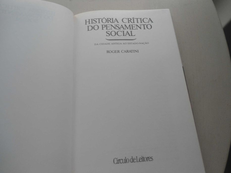 História Crítica do Pensamento  Social poe Roger Caratini