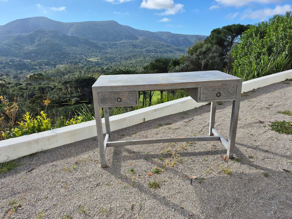 Secretária Cinzento 120 cm 45 cm com gavetas
