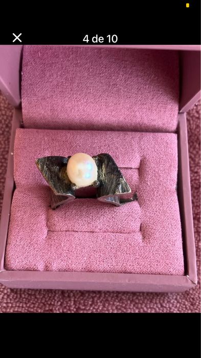 Anel em prata com perola