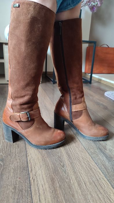 kozaki brązowe Lasocki, skóra, r 36