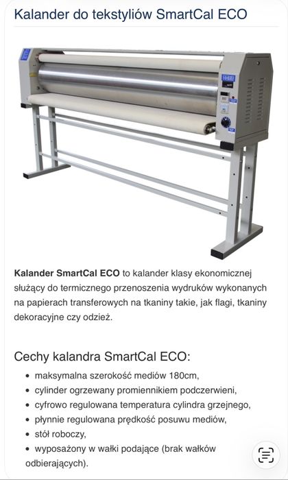 Kalander do tekstyliow sublimacja  jak nowy SmartCal ECO