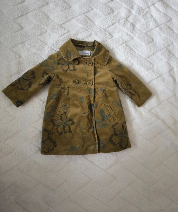 Jesienny płaszcz vintage dla dziewczynki next rozmiar 80 cotton  trencz