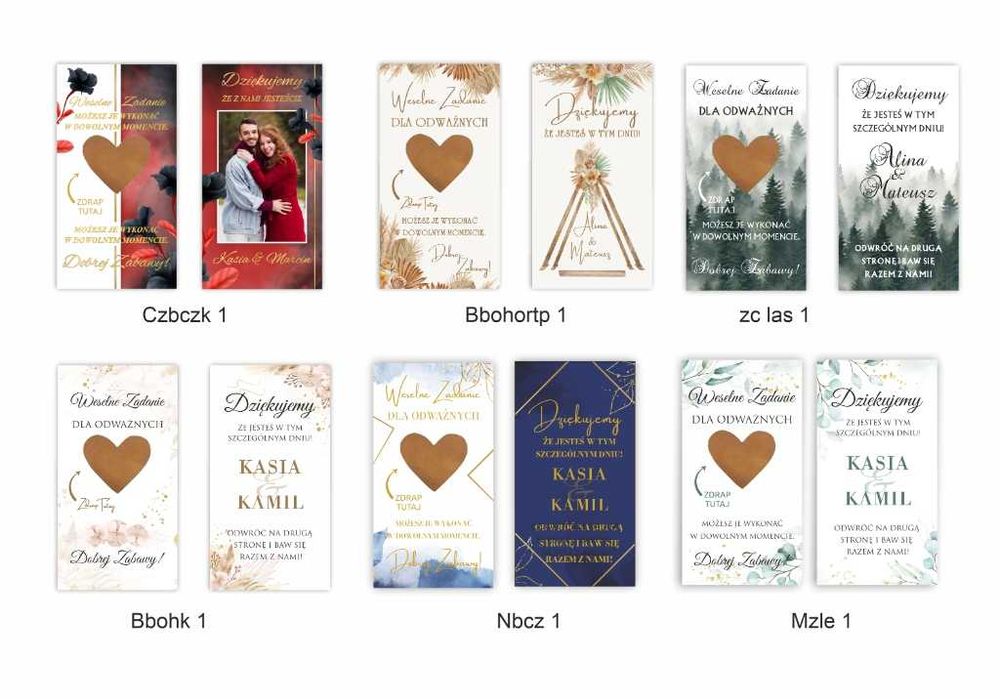 ZDRAPKI WESELNE 170 SZT. Podziękowania dla gości - Różowe Wiśnie Rw2