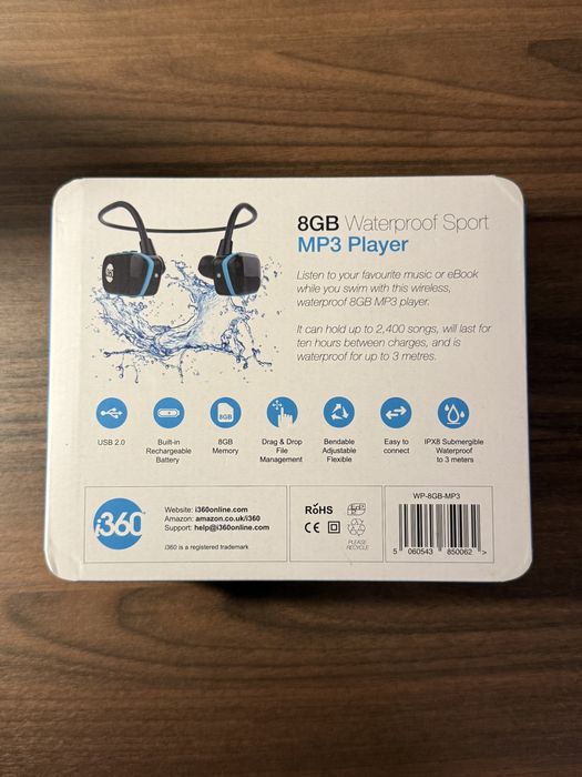 MP3 Player desportivo i360 – 8GB – novo e selado