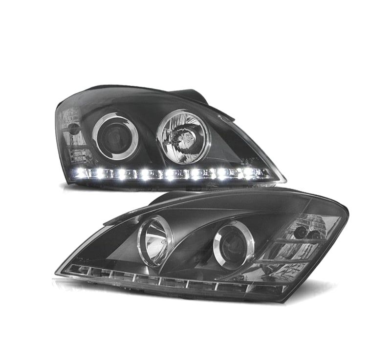 FAROIS FRONTAIS KIA CEED 07-09 LUZ DIURNA FUNDO CROMADO H1