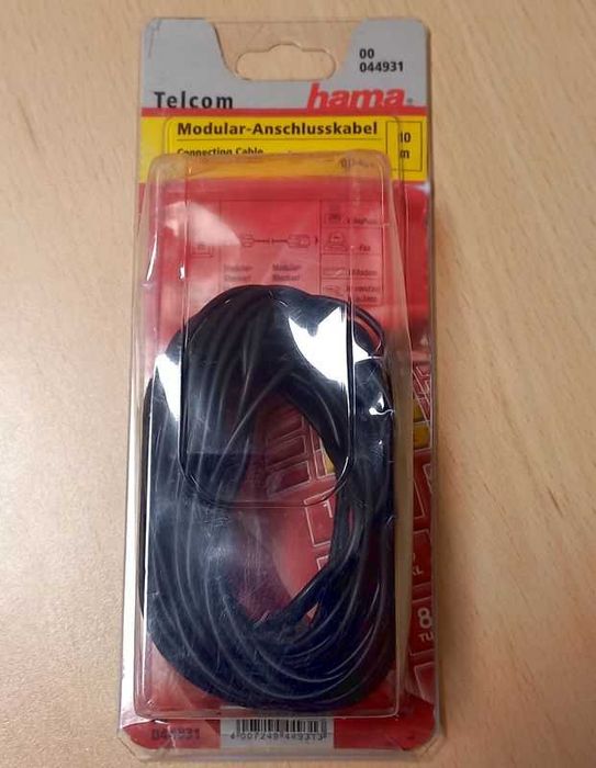 Hama Kabel modułowy telefoniczny, 10 m, czarny