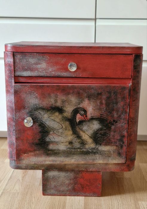 Szafka nocna vintage boho lata 70 po renowacji