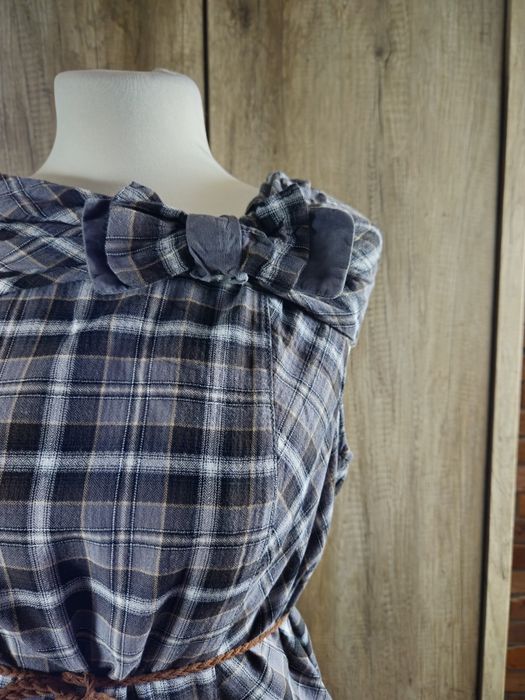 Sukienka letnia w kratkę lekka Street One boho vintage 38 M
