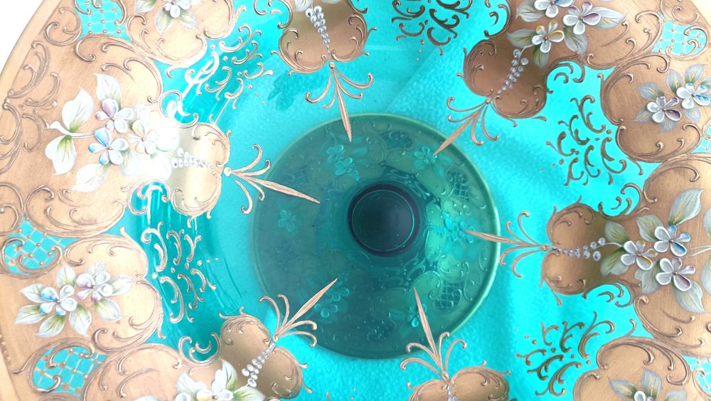 Magnífica centro mesa Italiano Cristal Murano