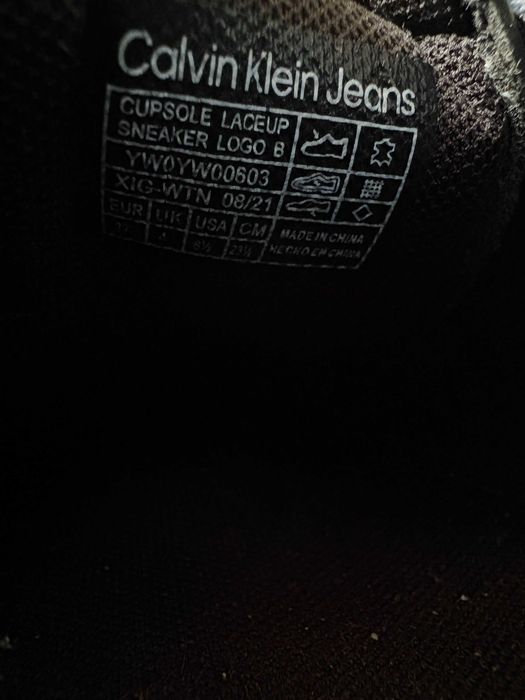 Czarne skórzane sneakersy damskie trampki tenisówki Calvin Klein