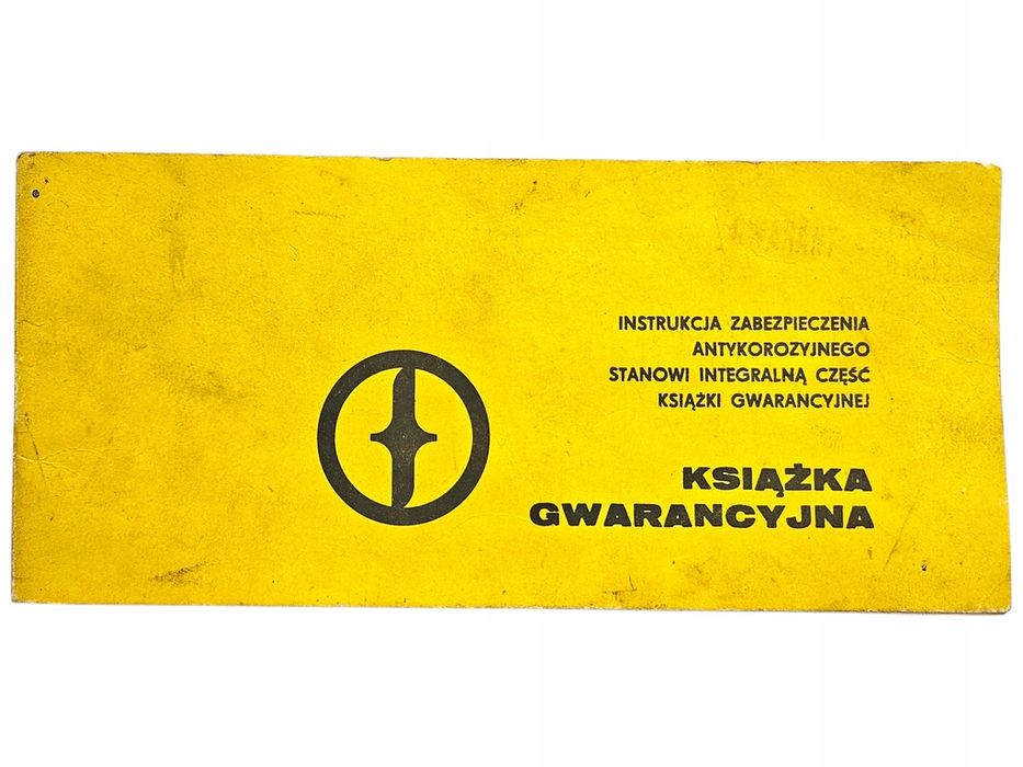 Książka Gwarancyjna Fabryka Samochodów Osobowych FSO Warszawa