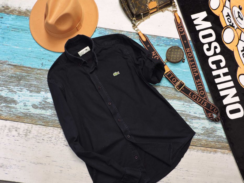 Lacoste Męska granatowa koszula logo M