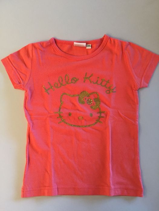 T shirt Hello Kitty tamanho 3-4 laranja menina