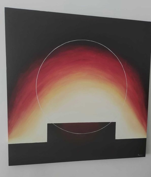 Tela abstrata pintada a mão