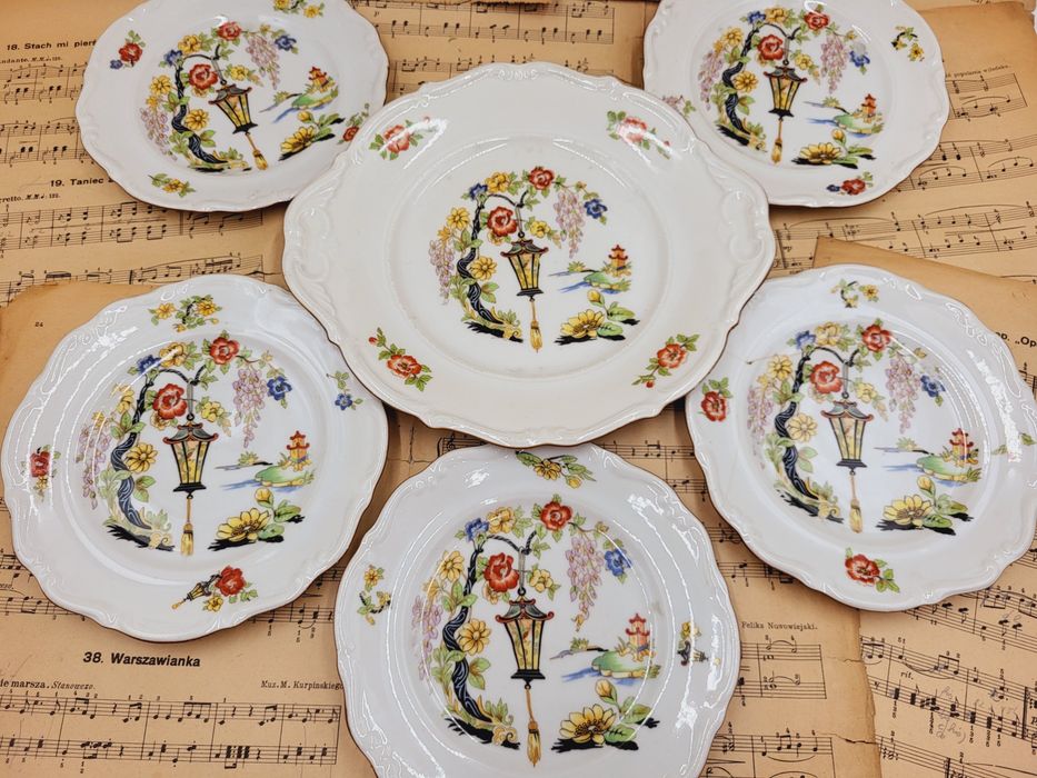 Stare porcelanowe talerze i patera Carl Tielsch