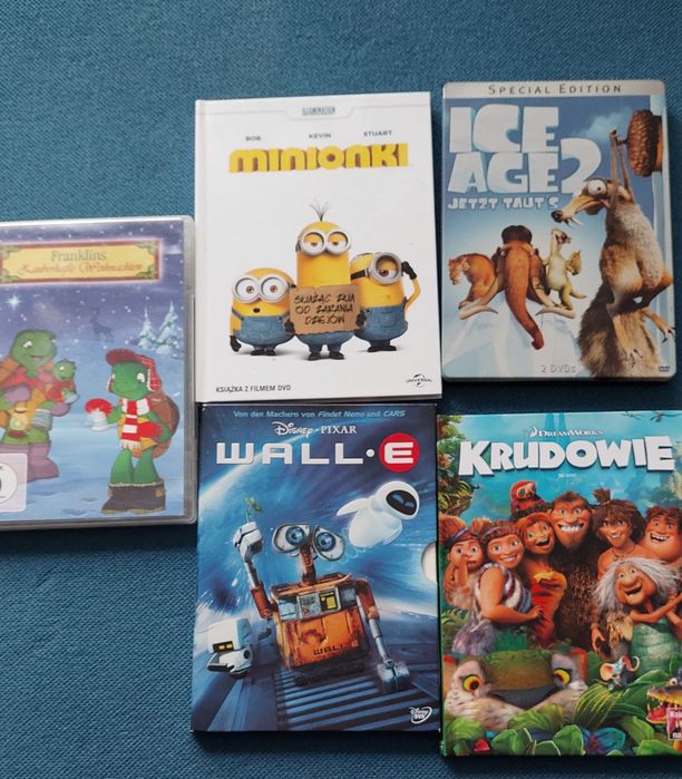 Bajki dvd: Minionki, Krudowie,ice Age 2, Wall E, Franklin