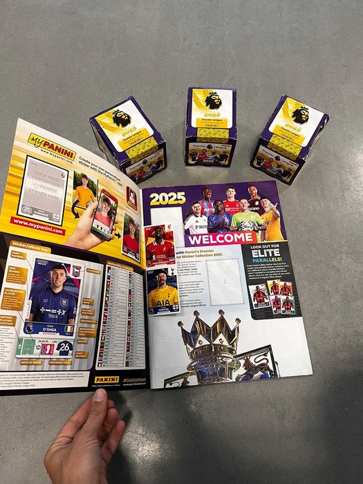 Mega Lote Panini Premier League 2025 – Álbum Oficial + 3 Caixas Seladas (750 Cromos)