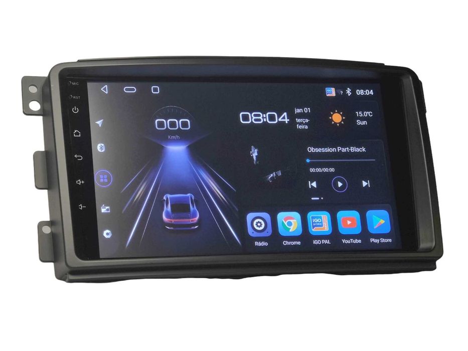 Rádio Android 2DIN Smart Fortwo NOVO | GPS, CarPlay, Câmara Traseira