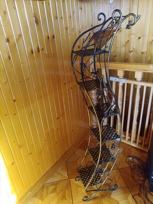 Regał, stojak, metalowy, stylowy, metaloplastyka