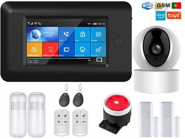 Alarme Tuya Casa sem fios GSM/WiFi/Câmera Android/iOS Português (NOVO)