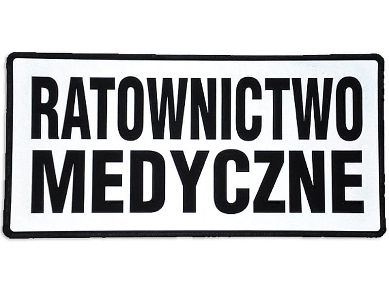 Emblemat RATOWNICTWO MEDYCZNE odblaskowy na rzepie 31 x 15 cm NOWY