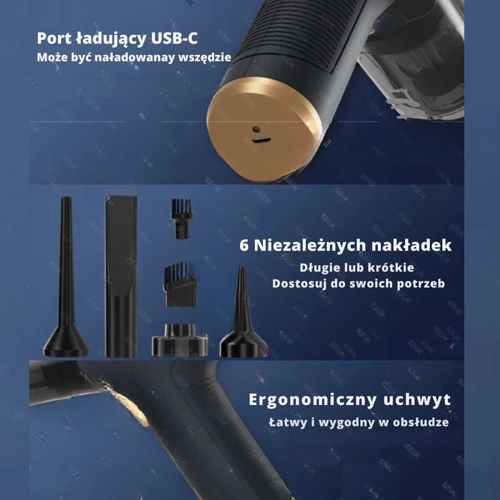 ODKURZACZ RĘCZNY / Duża Moc/ Kompaktowy / Dom i Samochód / WYSYŁKA 24H