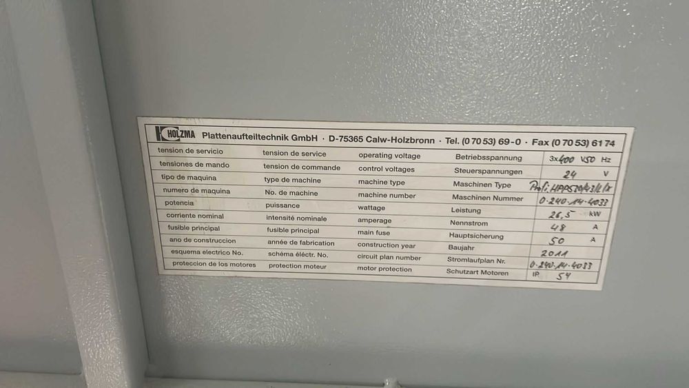 SECCIONADORA HOLZMA HPP 530