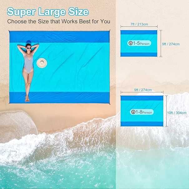 Mata Plażowa Na Piasek Piknikowa Lekka +Torebka + 4 Śledzie 270 x210cm