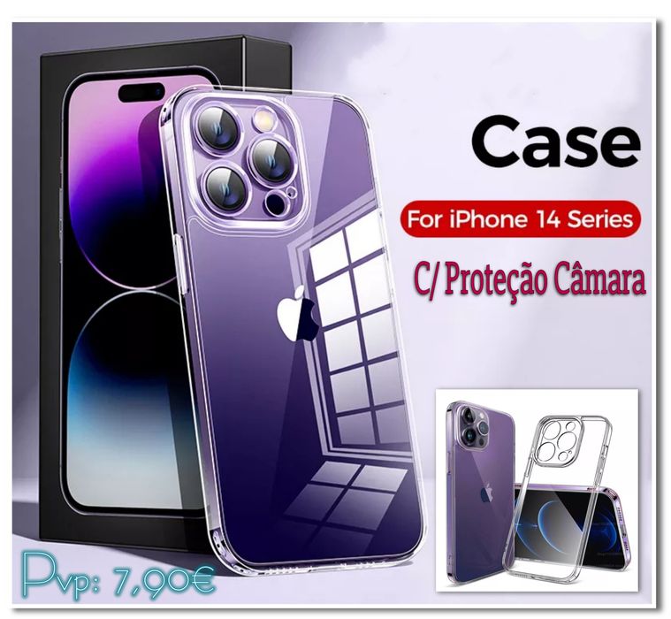 Capa Silicone P/ iPhone 14 / 14 Pró / 14 Max / 14 Pró Max -C/Pr.Camara