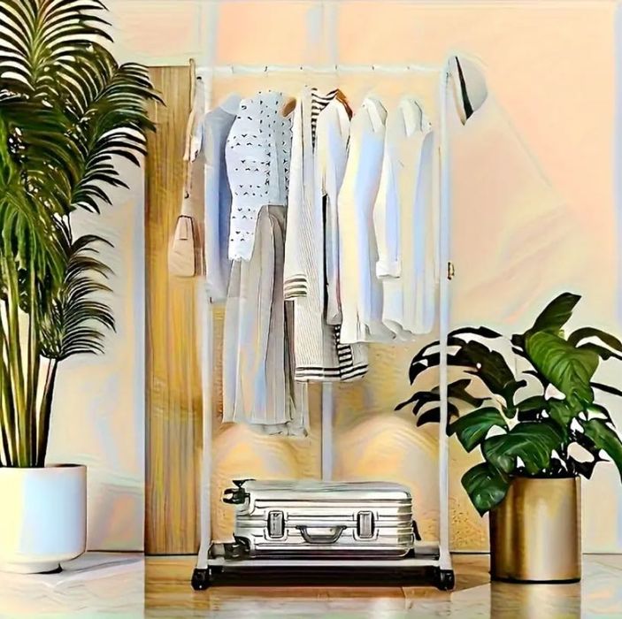 Переносний подвійний стійка для одягу