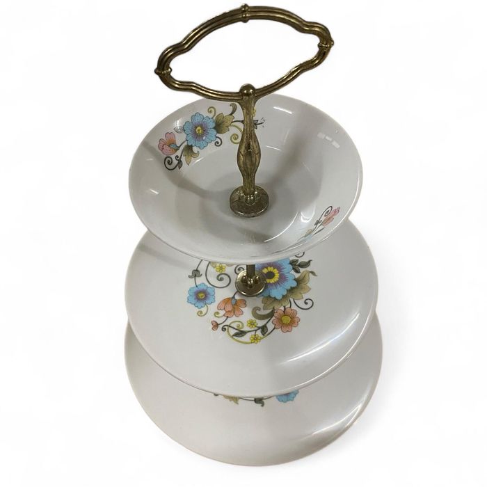 Suporte para bolo, de 3 camadas, em porcelana Tirschenreuth Bavaria