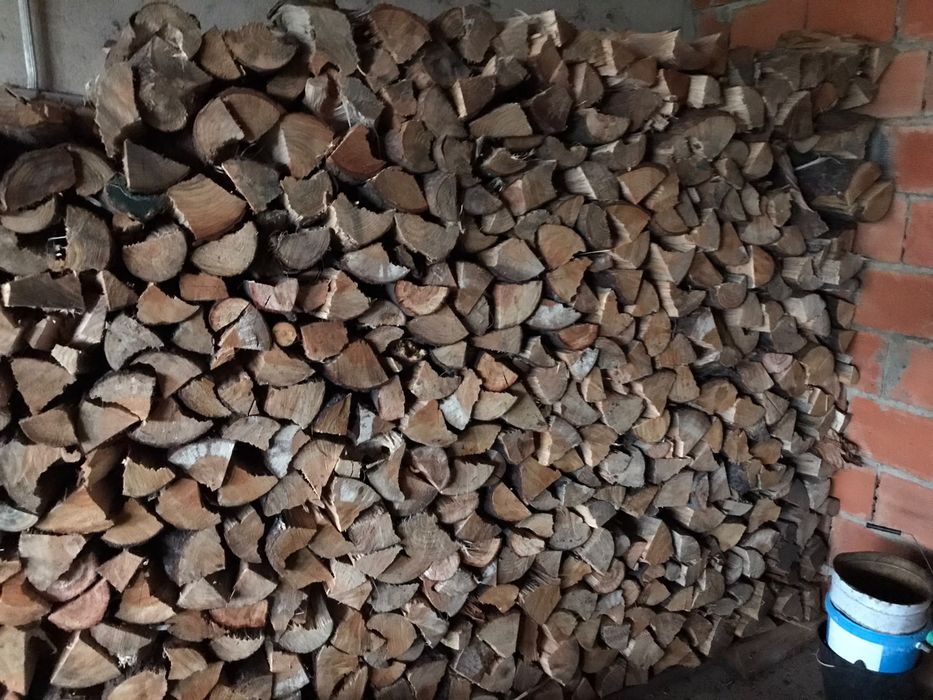 Lenha seca rachada