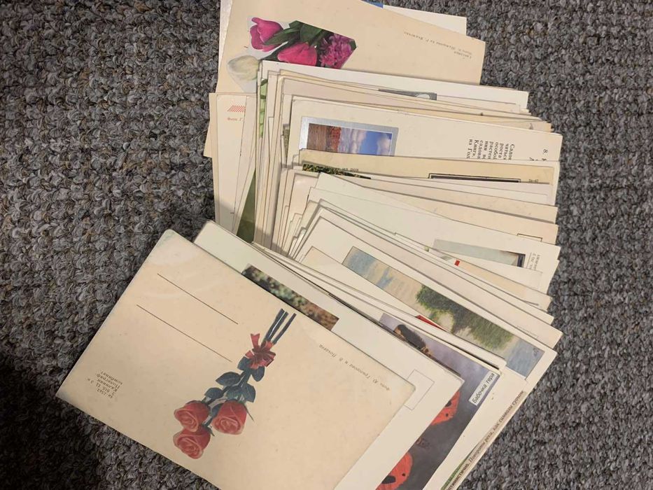 Открытки с фото цветов и другие, 50-80х гг. - новые (440 шт.)