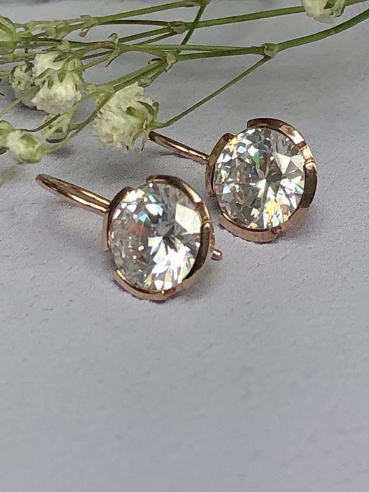 Сережки, кульчики, позолота-срібло, цирконій. Thomas Sabo, Sif Jakobs