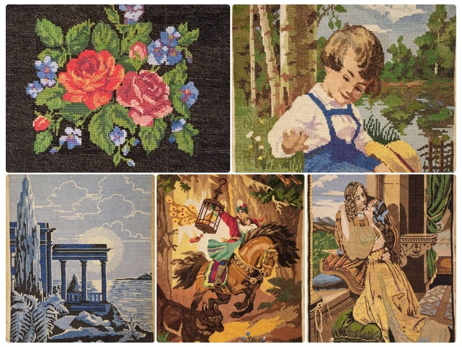 Картина, Вышивка крестом. Ручная работа. Большая картина.